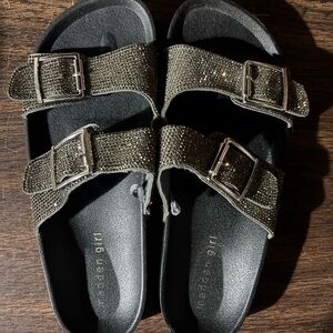 Madden Girl Black Glitter Sandals